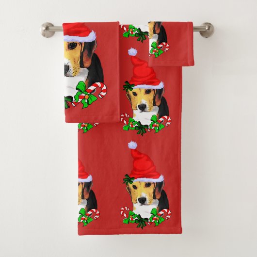 Noël du mignon Beagle Père Noël (En situation)