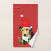 Noël du mignon Beagle Père Noël (Serviette à main)
