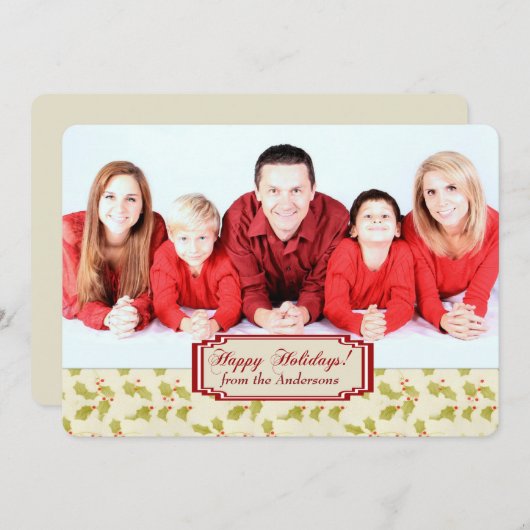 Noël du Modèle de la frontière Holiday Holly (Devant / Derrière)