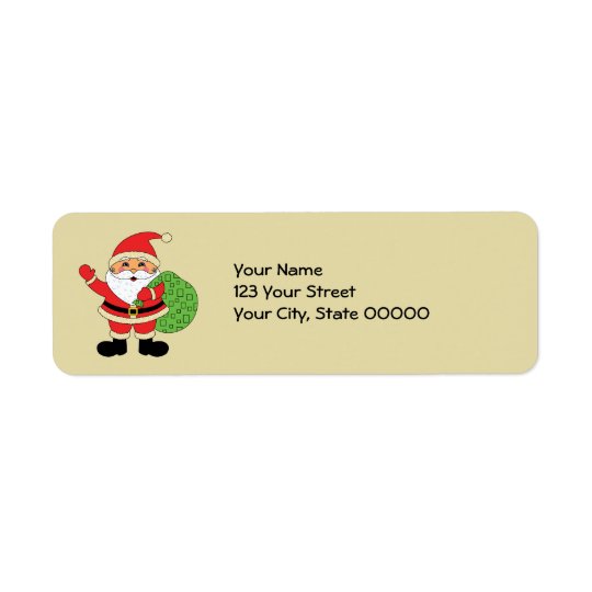 Noël du père noël étiquettes d’adresse retour