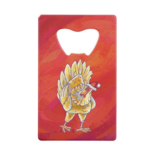 Noël Du Poulet Sur Rouge (Devant)