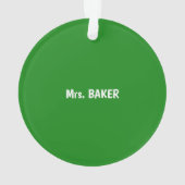 Noël du professeur de musique, Notes sur le vert (dos)