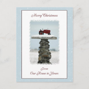 Noël du tracteur de notre maison à votre carte pos