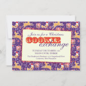 Noël Échange de biscuits et étiquette invitation (Devant)