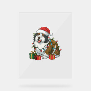 Noël Éclairage Santa Chapeau Islandais Sheepdog Ch
