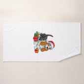 Noël Éclairage Santa Hat Basset Hound Chien Noël (Serviette de bain)