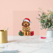 Noël Éclairage Santa Hat Labradoodle Chien Noël (Mariage)