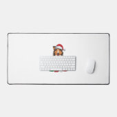 Noël Éclairage Santa Hat Rough Collie Chien Noël (Clavier et souris)