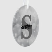 Noël Elegant Argent Nom du monogramme initial (devant)