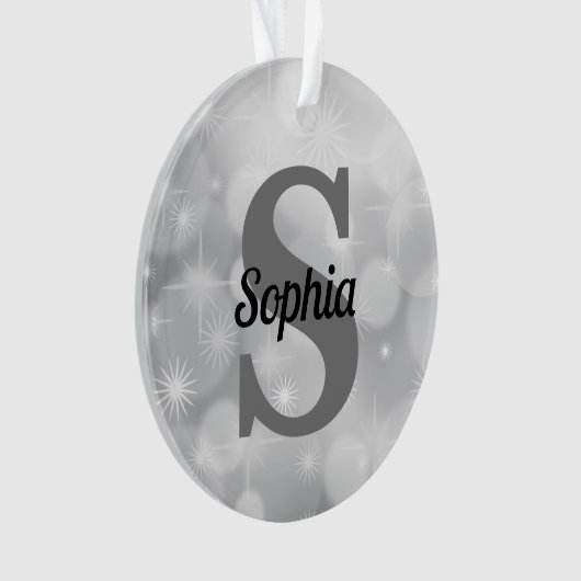 Noël Elegant Argent Nom du monogramme initial (devant)