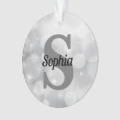 Noël Elegant Argent Nom du monogramme initial (devant)