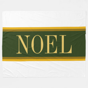 NOEL Elegant Bos Groen Bruin Witte Strepen Fleece Deken