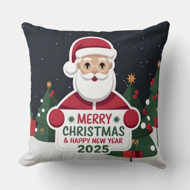 Noël élégant et festif nouvelle année 2025 coussin (Recto)