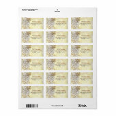 Noël Elegant Étiquette de adresse de flocons d'or (Feuille entière)