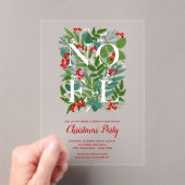 NOEL Elegant Greenery Christmas Acryl Uitnodigingen (Insitu (Draagbaar))