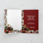 Noël élégante carte or et rouge victorien (Intérieur)