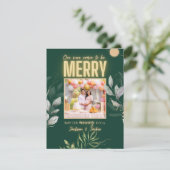 Noël élégante faire-part de grossesse verte (Debout devant)