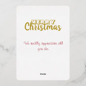 Noël Employé Appréciation vacances (Verso)