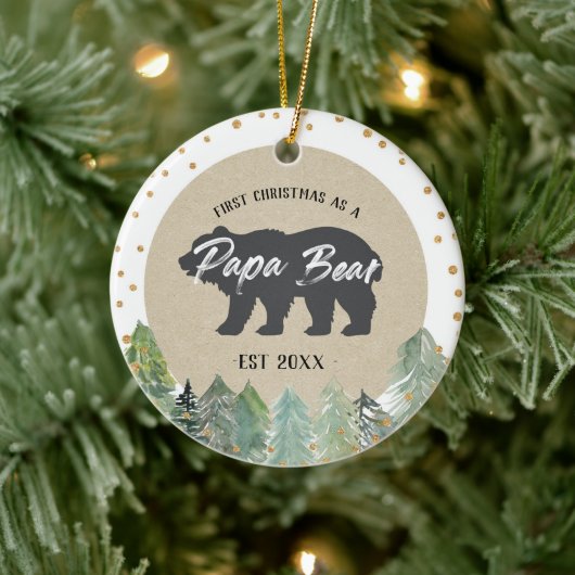 Noël en bois Kraft comme ornement d'ours de Papa (Arbre)