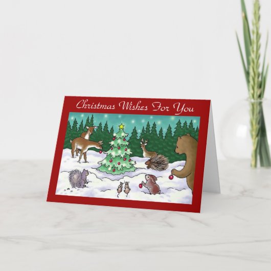 Noël en forêt - Carte de voeux (Devant)