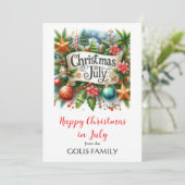 Noël en juillet Carte de couronne de vacances (Debout devant)