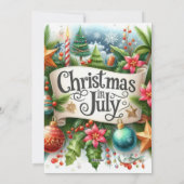 Noël en juillet Carte de couronne de vacances (Dos)