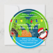 Noël en juillet été invitation de fête (ronde) (Dos)