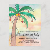 Noël en Juillet Fête Invitation Carte postale (Devant)