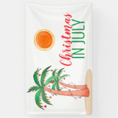 Noël en juillet Fête Palmiers Bannière (Vertical)