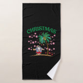 Noël En Juillet Funny Santa Claus Plage Tropicale (Serviette de bain)