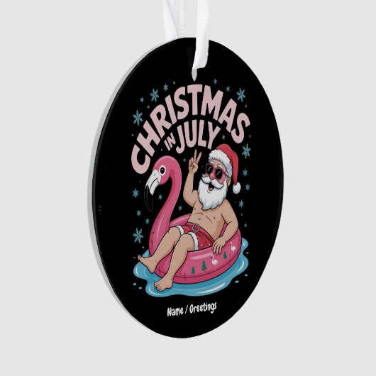 Noël en juillet Père Noël Flamant rose Drôle Noël (devant)