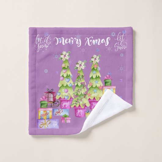 Noël en rose (Gant de toilette)