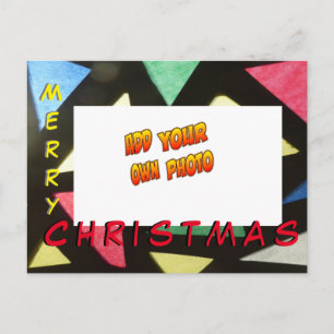 Noël en verre teint AJOUTER VOTRE PHOTO Carte post