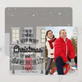 Noël En Ville Carte photo De Vacances (Devant / Derrière)