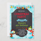 Noël enneigé hiver invitation d'anniversaire (Devant)