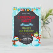 Noël enneigé hiver invitation d'anniversaire (Debout devant)