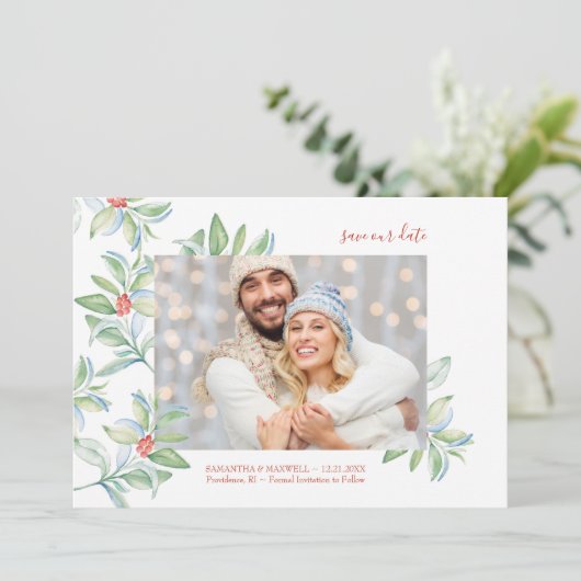 Noël Enregistrer la date Invitations (Debout devant)