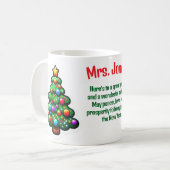 Noël enseignants personnalisés cadeau de tasse de  (Devant gauche)