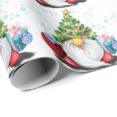 Noël Envelopper le papier Gnomes avec cadeau pour  (Coin rond)