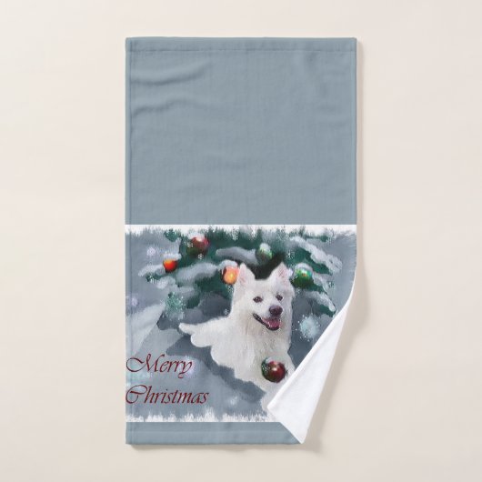 Noël Eskimo Chien américain (Serviette à main)