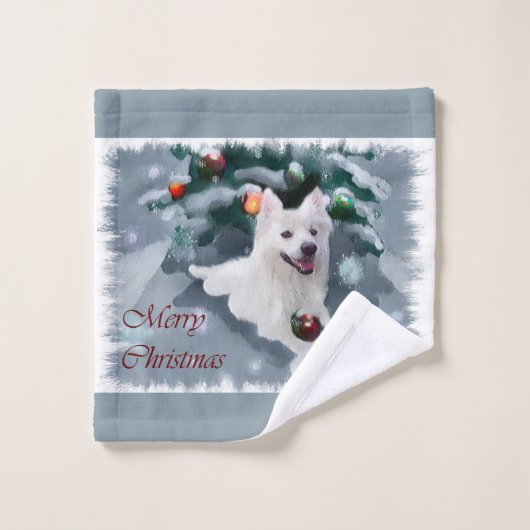 Noël Eskimo Chien américain (Gant de toilette)