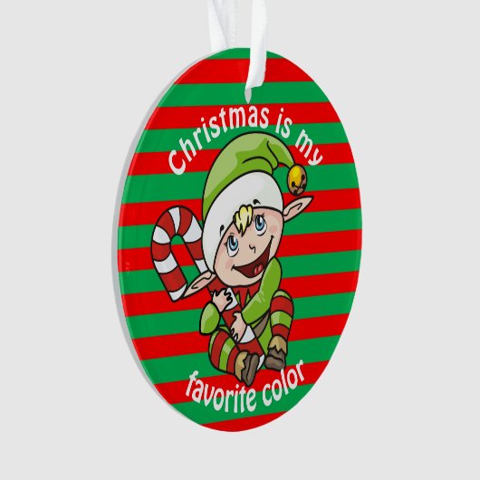 Noël est ma couleur préférée Mignonne Elfe (devant)