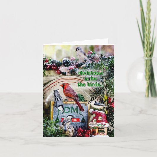 Noël est pour la petite carte de Noël des oiseaux (Devant)