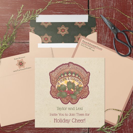 Noël et bénédictions de Yule Invitation de vacance