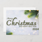 Noël et Nouvel An 2024 carte postale (Devant / Derrière)