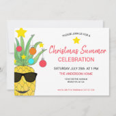 Noël Été Ananas Fête Invitation (Devant)