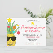 Noël Été Ananas Fête Invitation (Debout devant)