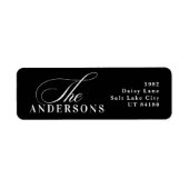 Noël Étiquette de adresse noir simple (Devant)