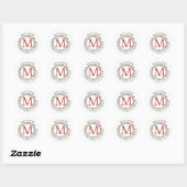 Noël Étiquette Monogram personnalisable (Feuille)