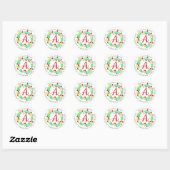 Noël Étiquette Monogram personnalisable (Feuille)
